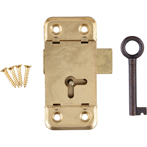 UNIQANTIQ HARDWARE SUPPLY Large Flush Mount Lock With Skeleton Key For